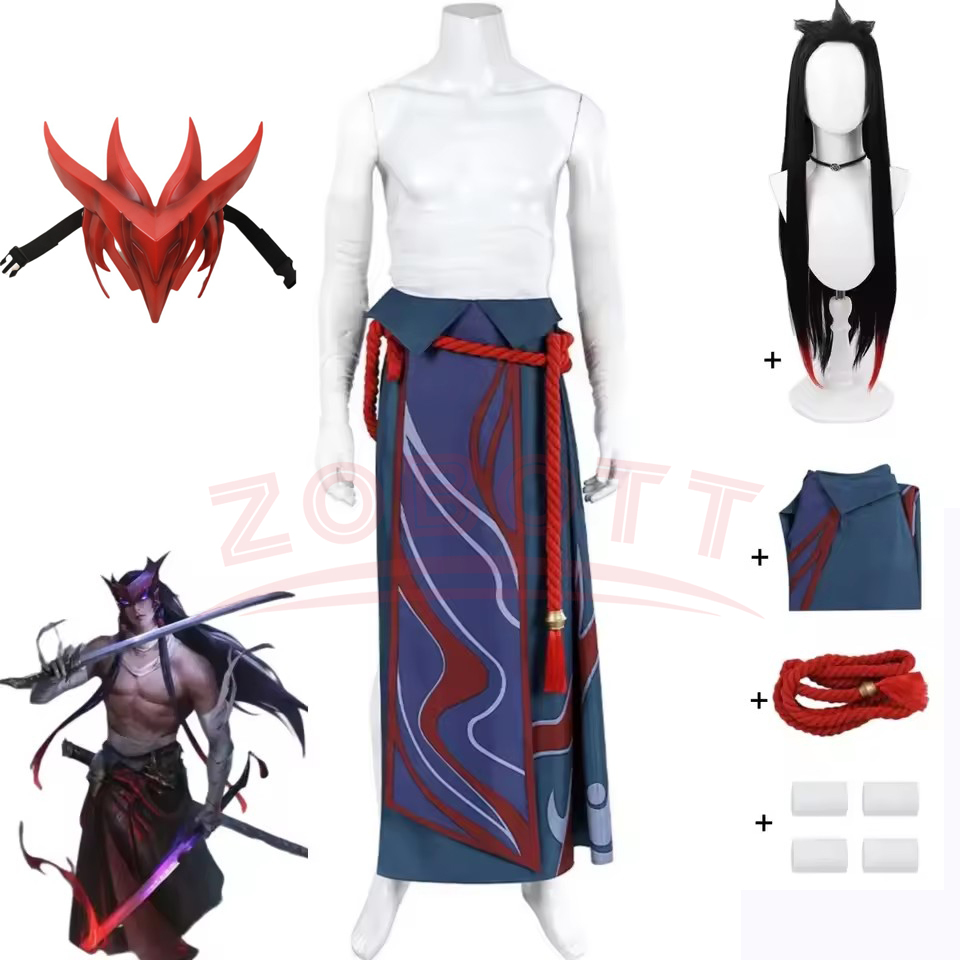 Men Accessories Pack - 게임 LOL Unforgotten Yone 코스프레 의상