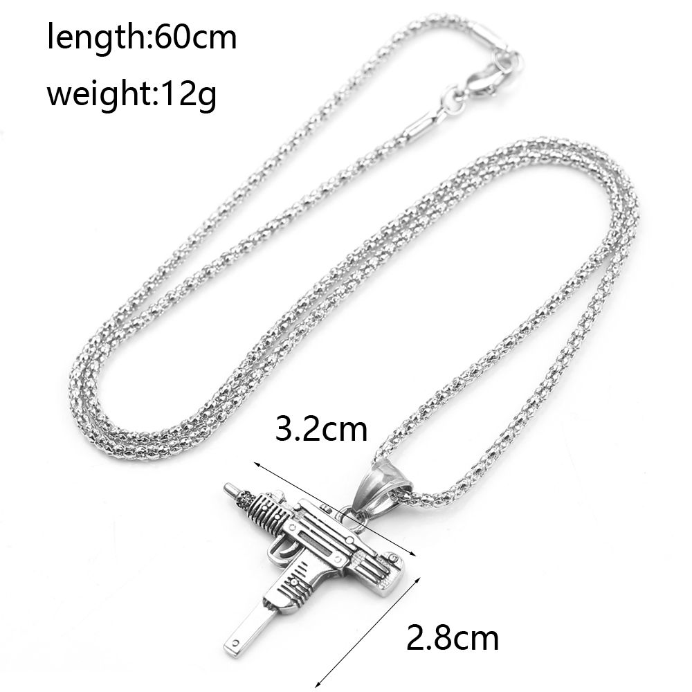 펑크 우지 권총 기관총 목걸이 펜던트 - 남성용 패션  - Men Accessories Pendant 리뷰 및 가격