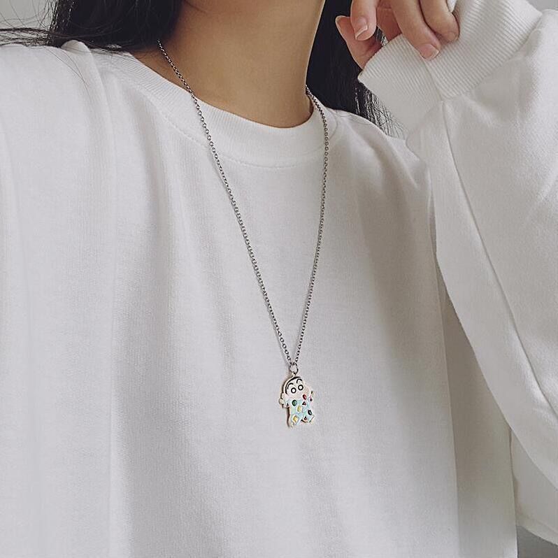 크레용 신짱 만화 목걸이 귀여운 일본식 베스트 프렌드  - Men Accessories Necklace 리뷰 및 가격