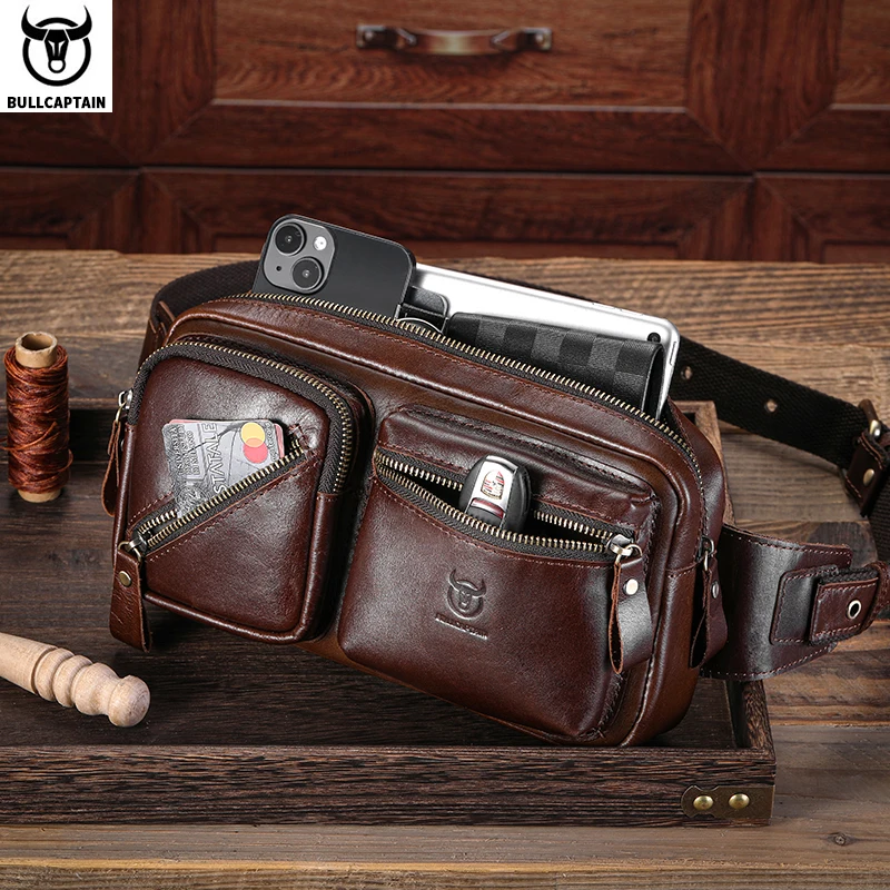 BULLCAPTAIN 남성용 정품 가죽 체스트백, 야외 - Men Accessories Pack 리뷰 및 가격