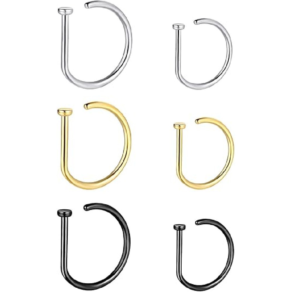 4개입 무피어싱 D형 코링, 가짜 코커프, 스테인리스  - Men Accessories Pack 리뷰 및 가격