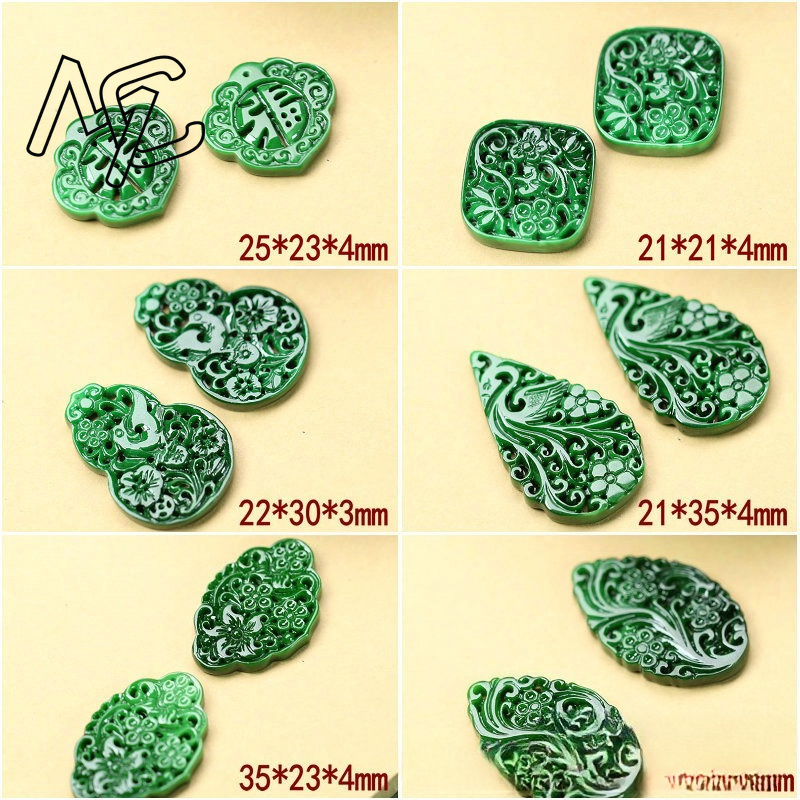 2pcs DIY 천연 드라이 그린 에메랄드 할로우 아웃 - Men Accessories Gift 리뷰 및 가격