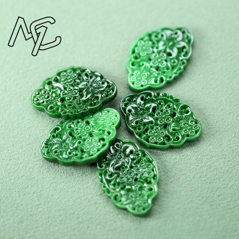 2pcs DIY 천연 드라이 그린 에메랄드 할로우 아웃 - Men Accessories Gift 리뷰 및 가격