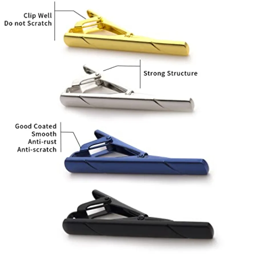 남성용 넥타이 클립 4개 세트, 선물 상자 포함, 정장 - Men Accessories Gift 리뷰 및 가격