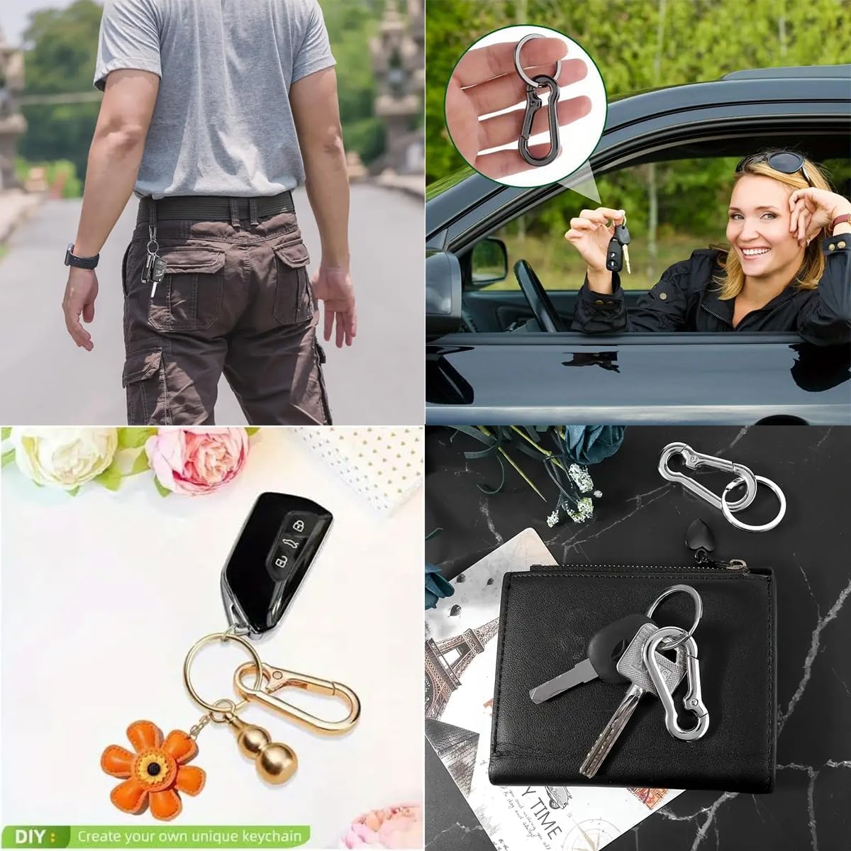 6/12/20개 합금 클립 키체인, 내구성이 뛰어나고  - Men Accessories Bag 리뷰 및 가격